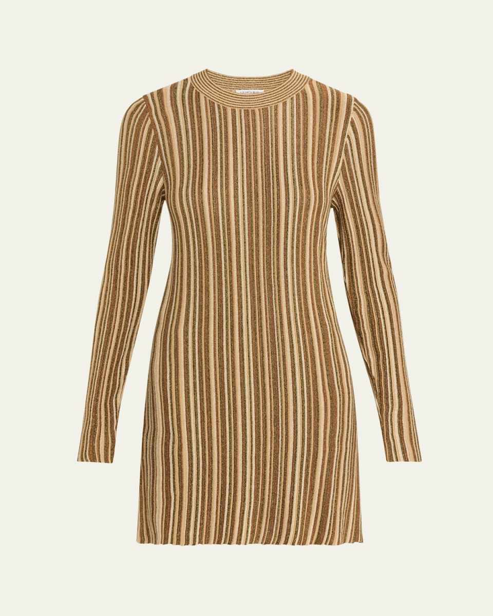 Jane Stripe Long-Sleeve Mini Dress